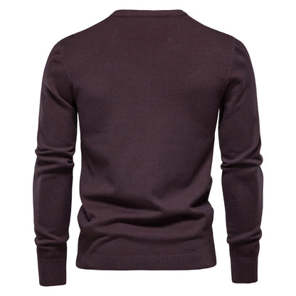Verdickter Slim Fit Strickpullover für Herren – Rundhalspullover mit dezentem Glanz | LOW001