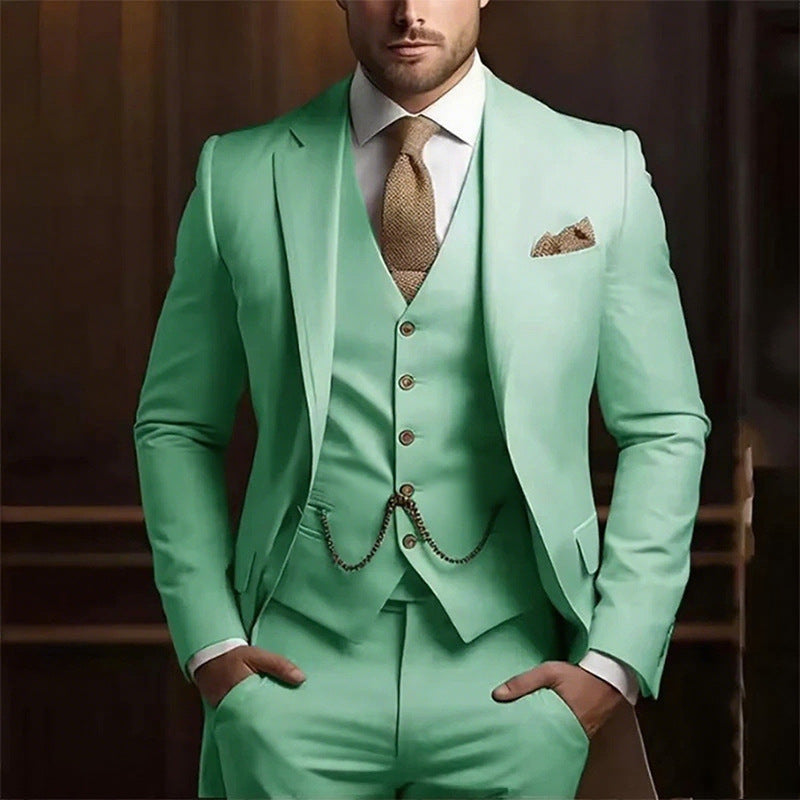 Premium 3-Piece Suit Set | Men’s Wedding & Banquet Suit with Vest | Tailored Fit Formal Wear in 20 Colors