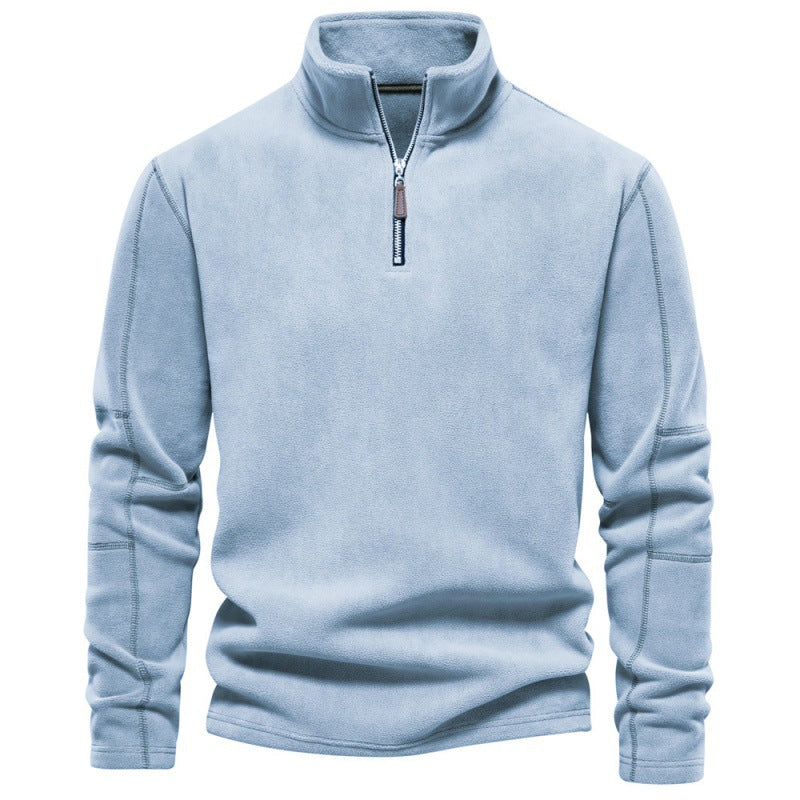 Herren Fleece Pullover Sweatshirts | Herbst-Winter 2025 Europa Mode | Half-Zip Stehkragen Tops | HD08 