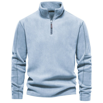 Herren Fleece Pullover Sweatshirts | Herbst-Winter 2025 Europa Mode | Half-Zip Stehkragen Tops | HD08 