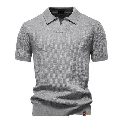 Herren-Poloshirt mit Ananas-Strickstruktur – 2025 Sommer-Kurzarmshirt mit entspannter Passform | PSD8025