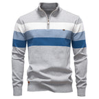 Herren Strickpullover mit Stehkragen und halbem Reißverschluss – Slim Fit Pullover für Herbst &amp; Winter | Y245 
