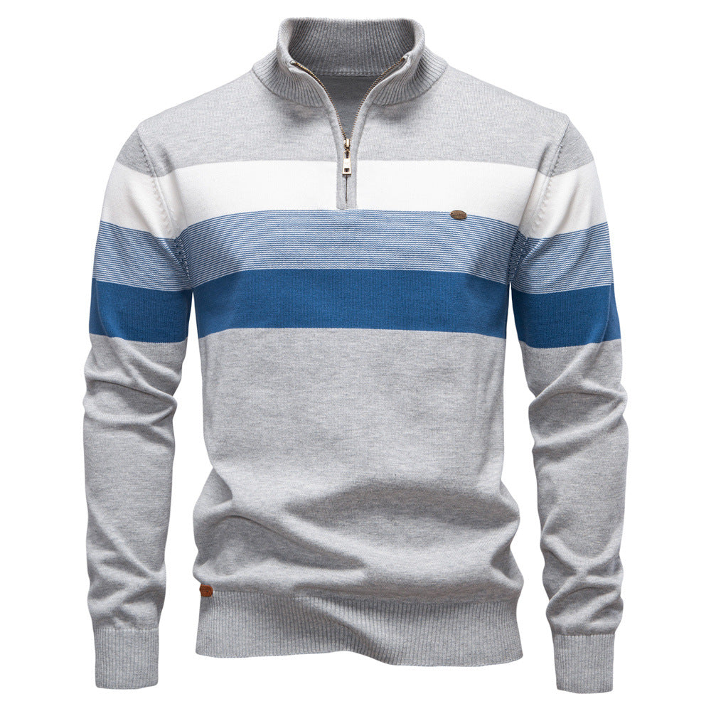 Herren Strickpullover mit Stehkragen und halbem Reißverschluss – Slim Fit Pullover für Herbst &amp; Winter | Y245 