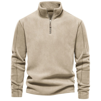 Herren Fleece Pullover Sweatshirts | Herbst-Winter 2025 Europa Mode | Half-Zip Stehkragen Tops | HD08 
