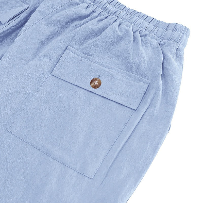 Herren Cargohose aus Leinen mit entspannter Passform | Atmungsaktive Sommerhose | MGTZ-6 