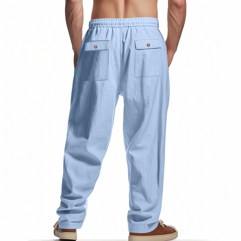 Herren Cargohose aus Leinen mit entspannter Passform | Atmungsaktive Sommerhose | MGTZ-6 