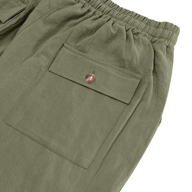 Herren Cargohose aus Leinen mit entspannter Passform | Atmungsaktive Sommerhose | MGTZ-6 