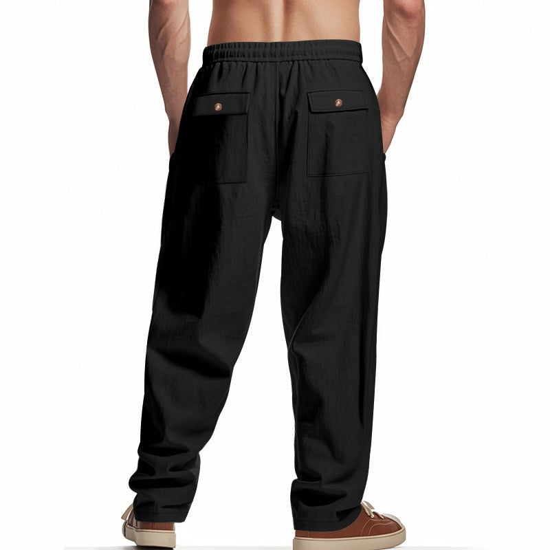 Herren Cargohose aus Leinen mit entspannter Passform | Atmungsaktive Sommerhose | MGTZ-6 