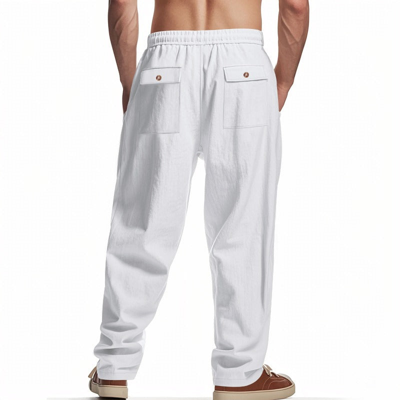 Herren Cargohose aus Leinen mit entspannter Passform | Atmungsaktive Sommerhose | MGTZ-6 