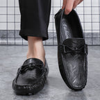 Herren-Loafer aus echtem Leder – Klassischer Fahr-Mokassin mit Anti-Rutsch-Sohle | 0063 