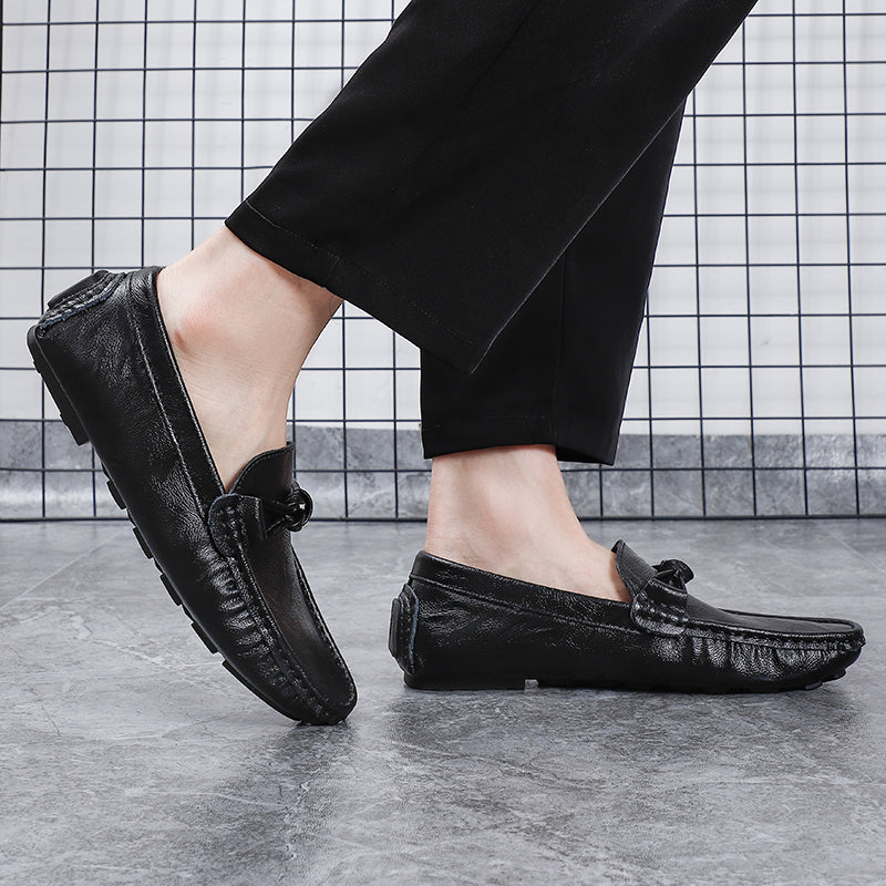 Herren-Loafer aus echtem Leder – Klassischer Fahr-Mokassin mit Anti-Rutsch-Sohle | 0063 