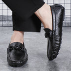 Herren-Loafer aus echtem Leder – Klassischer Fahr-Mokassin mit Anti-Rutsch-Sohle | 0063 
