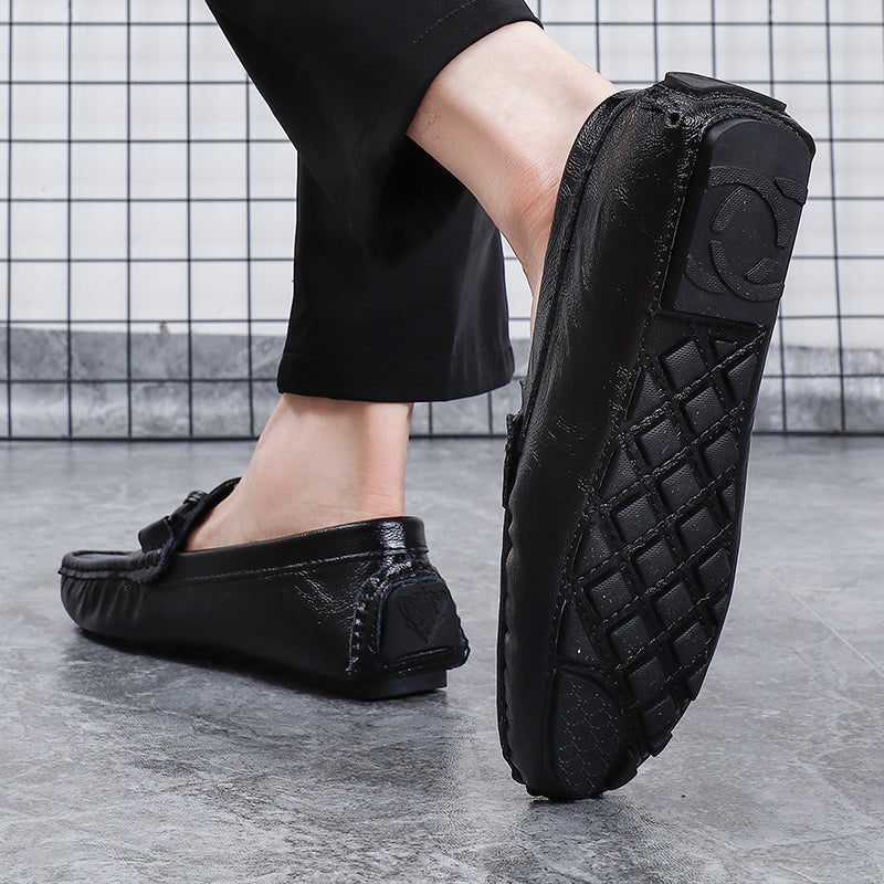 Herren-Loafer aus echtem Leder – Klassischer Fahr-Mokassin mit Anti-Rutsch-Sohle | 0063 