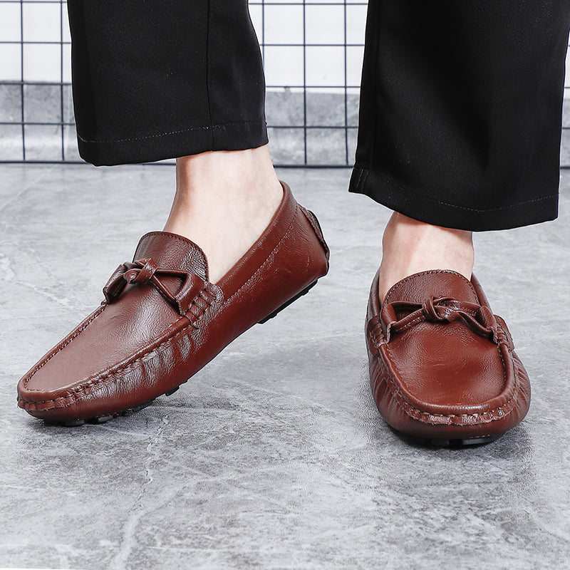 Herren-Loafer aus echtem Leder – Klassischer Fahr-Mokassin mit Anti-Rutsch-Sohle | 0063 