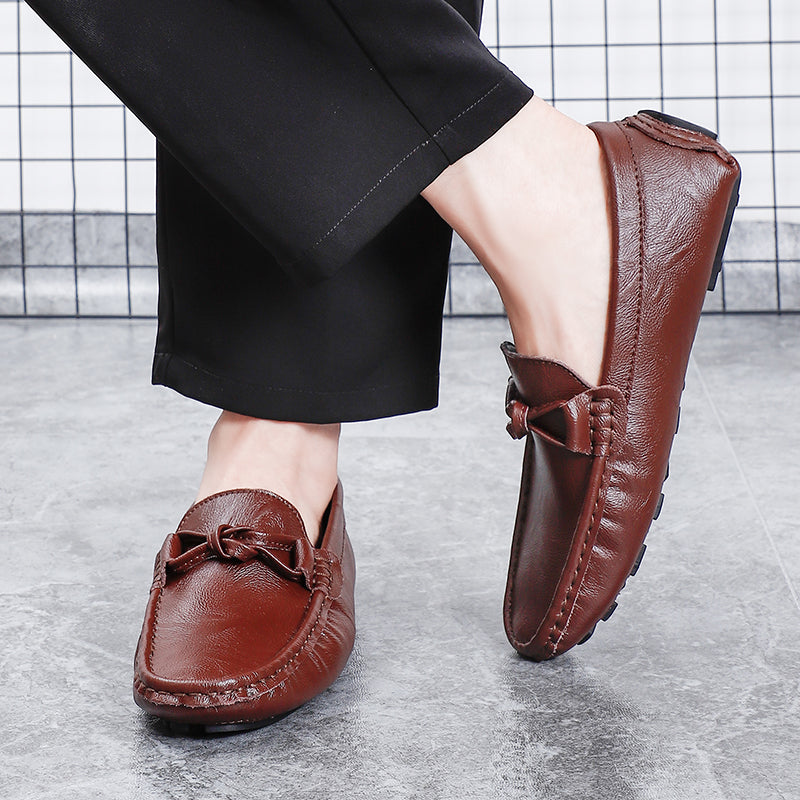 Herren-Loafer aus echtem Leder – Klassischer Fahr-Mokassin mit Anti-Rutsch-Sohle | 0063 