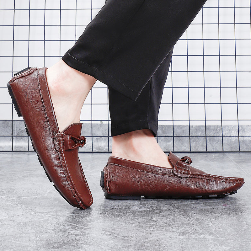 Herren-Loafer aus echtem Leder – Klassischer Fahr-Mokassin mit Anti-Rutsch-Sohle | 0063 