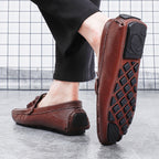 Herren-Loafer aus echtem Leder – Klassischer Fahr-Mokassin mit Anti-Rutsch-Sohle | 0063 