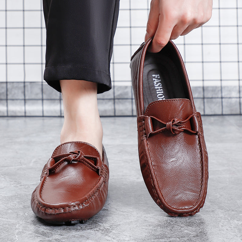 Herren-Loafer aus echtem Leder – Klassischer Fahr-Mokassin mit Anti-Rutsch-Sohle | 0063 