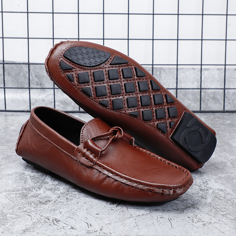 Herren-Loafer aus echtem Leder – Klassischer Fahr-Mokassin mit Anti-Rutsch-Sohle | 0063 