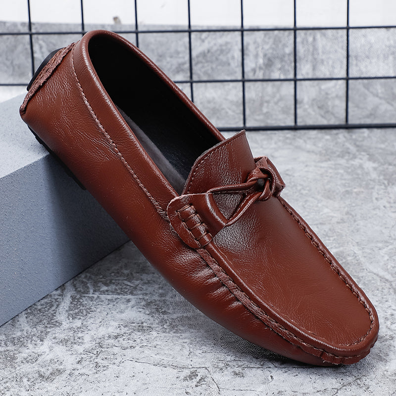 Herren-Loafer aus echtem Leder – Klassischer Fahr-Mokassin mit Anti-Rutsch-Sohle | 0063 