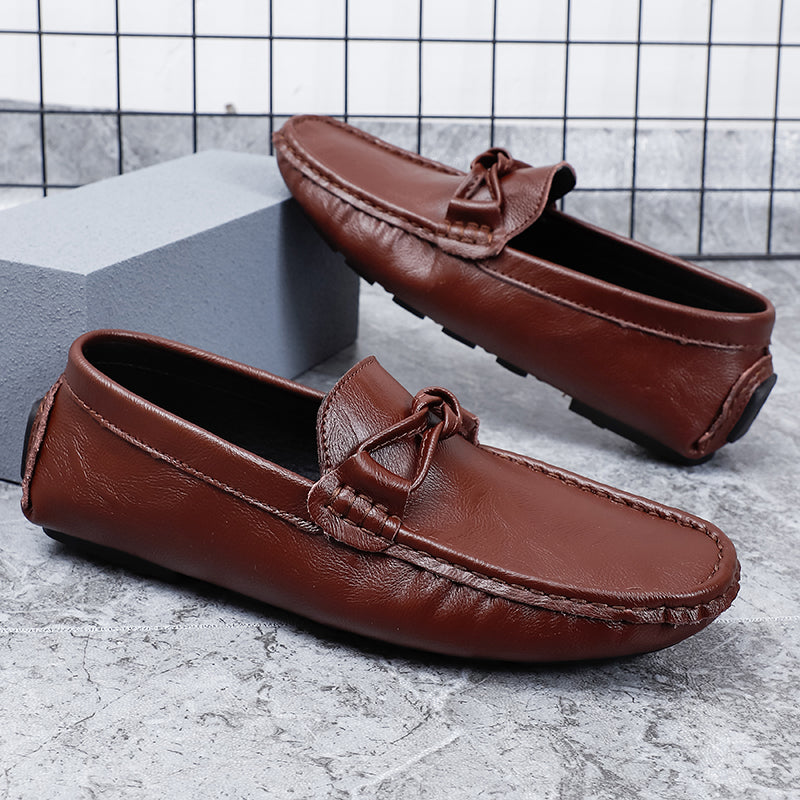 Herren-Loafer aus echtem Leder – Klassischer Fahr-Mokassin mit Anti-Rutsch-Sohle | 0063 