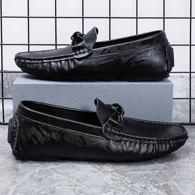 Herren-Loafer aus echtem Leder – Klassischer Fahr-Mokassin mit Anti-Rutsch-Sohle | 0063 
