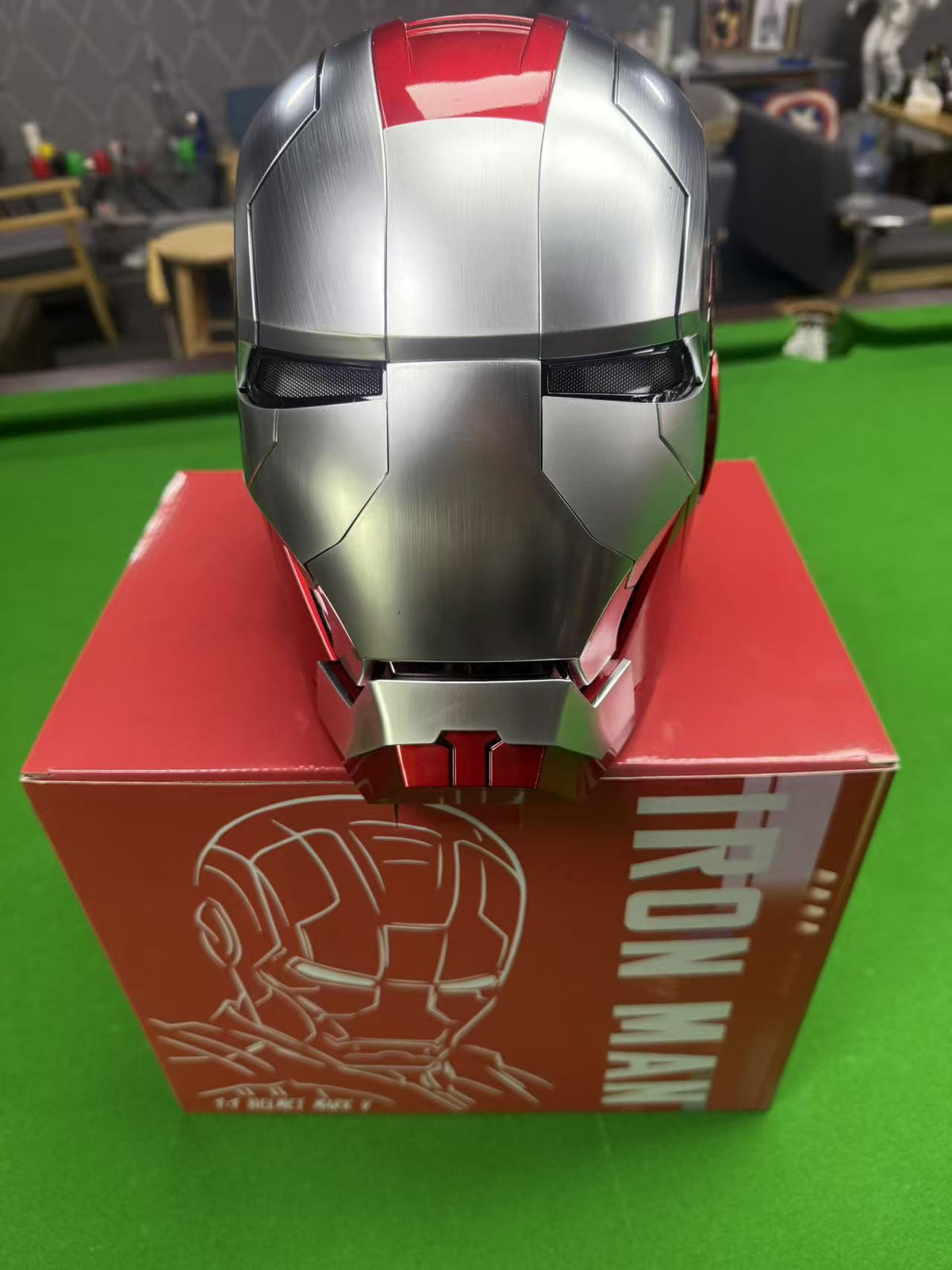 Iron Man MK5 Helmet 1:1 Wearable Collectible with Voice Control & LED Light-Up System | JARVIS Interactive Cosplay Prop