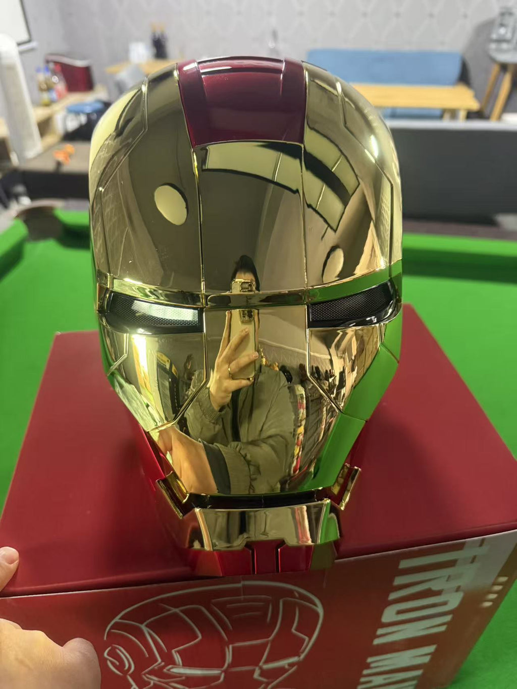 Iron Man MK5 Helmet 1:1 Wearable Collectible with Voice Control & LED Light-Up System | JARVIS Interactive Cosplay Prop