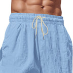 Herren-Cargohose aus leichtem Leinen für alle vier Jahreszeiten, atmungsaktiv, mit mehreren Taschen, lockere Hose mit weitem Bein | MTGZ-9 