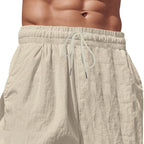 Herren-Cargohose aus leichtem Leinen für alle vier Jahreszeiten, atmungsaktiv, mit mehreren Taschen, lockere Hose mit weitem Bein | MTGZ-9 