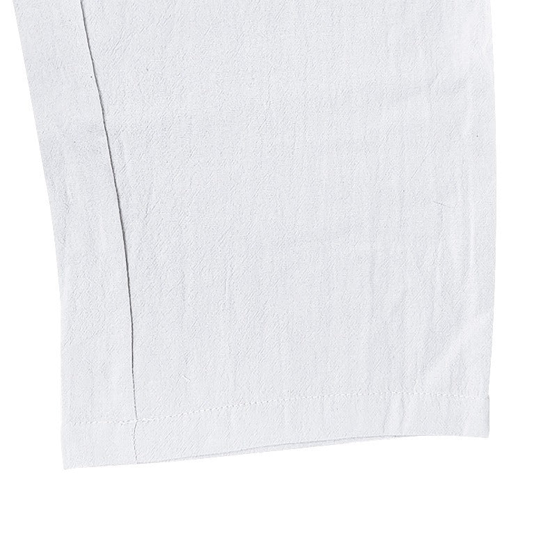 Herren-Cargohose aus leichtem Leinen für alle vier Jahreszeiten, atmungsaktiv, mit mehreren Taschen, lockere Hose mit weitem Bein | MTGZ-9 