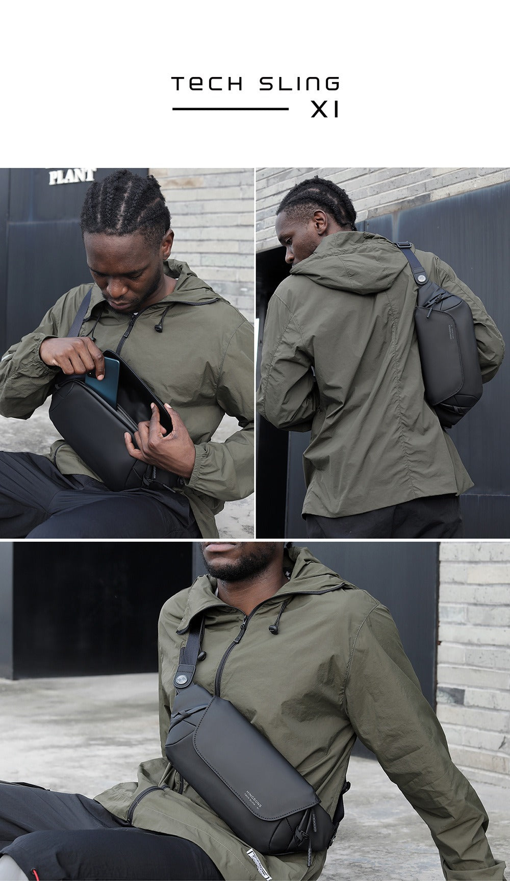 Kingsons Herren Brusttasche – Wasserdicht, Leicht, Crossbody | 3248-A 