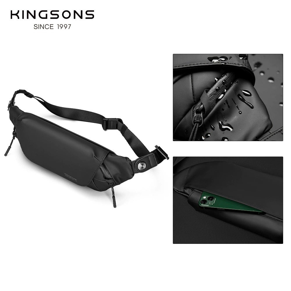 Kingsons Herren Brusttasche – Wasserdicht, Leicht, Crossbody | 3248-A 