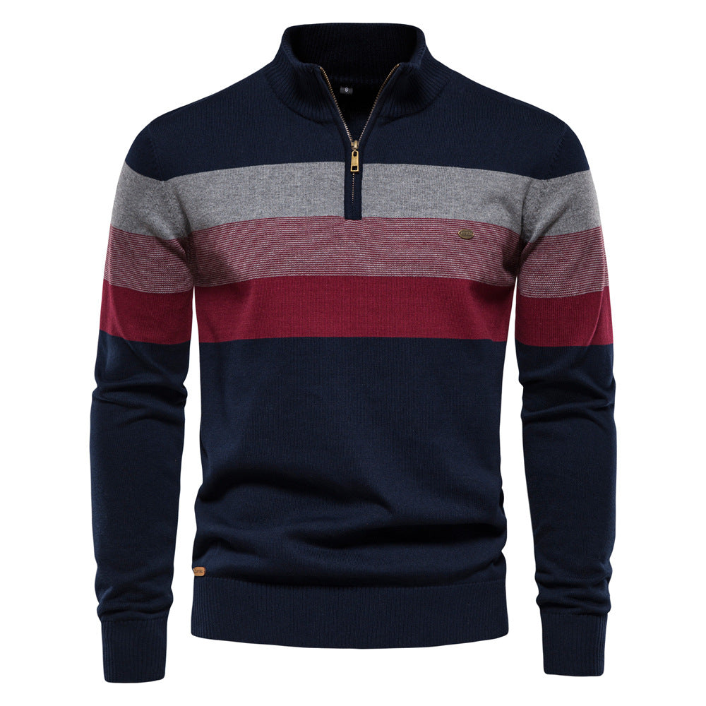 Herren Strickpullover mit Stehkragen und halbem Reißverschluss – Slim Fit Pullover für Herbst &amp; Winter | Y245 