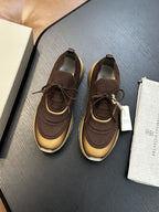 Men's Genuine Leather & Mesh  Breathable Shoes Travel Comfort Insole Slip-On Trainers Casual Driving Boots