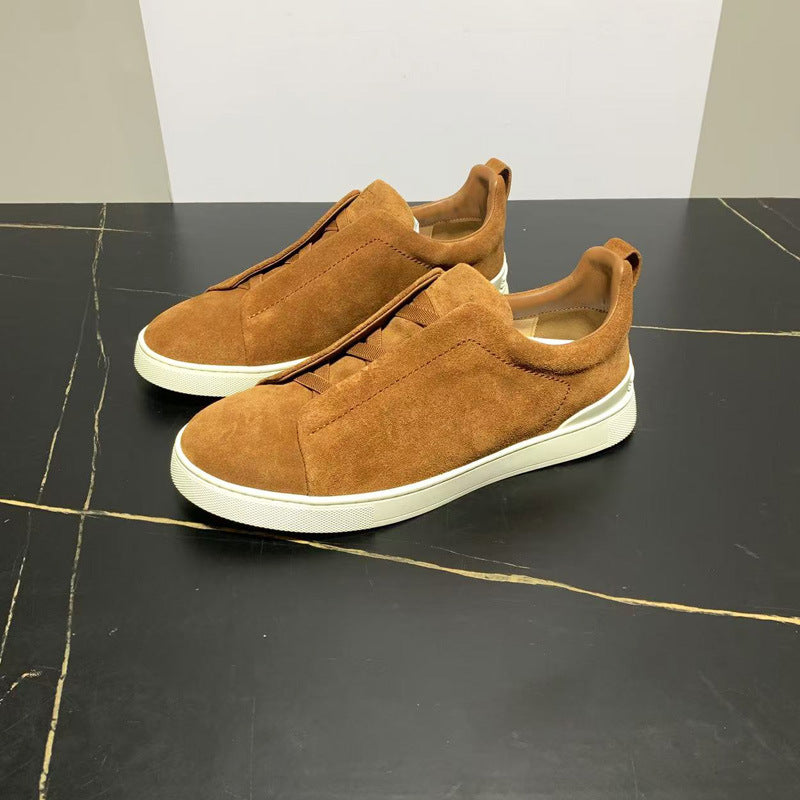 New Genia Men's Slip-On Loafers | Genuine Leather Luxury Sneakers with Sheepskin Lining | Premium Casual Driving Shoes | 6188
