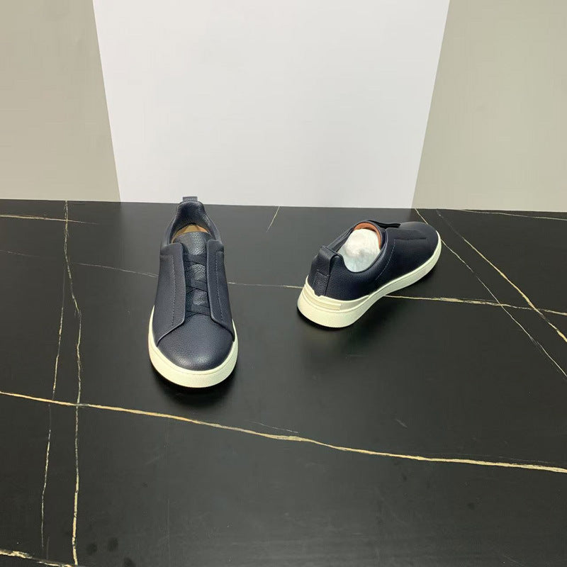 New Genia Men's Slip-On Loafers | Genuine Leather Luxury Sneakers with Sheepskin Lining | Premium Casual Driving Shoes | 6188