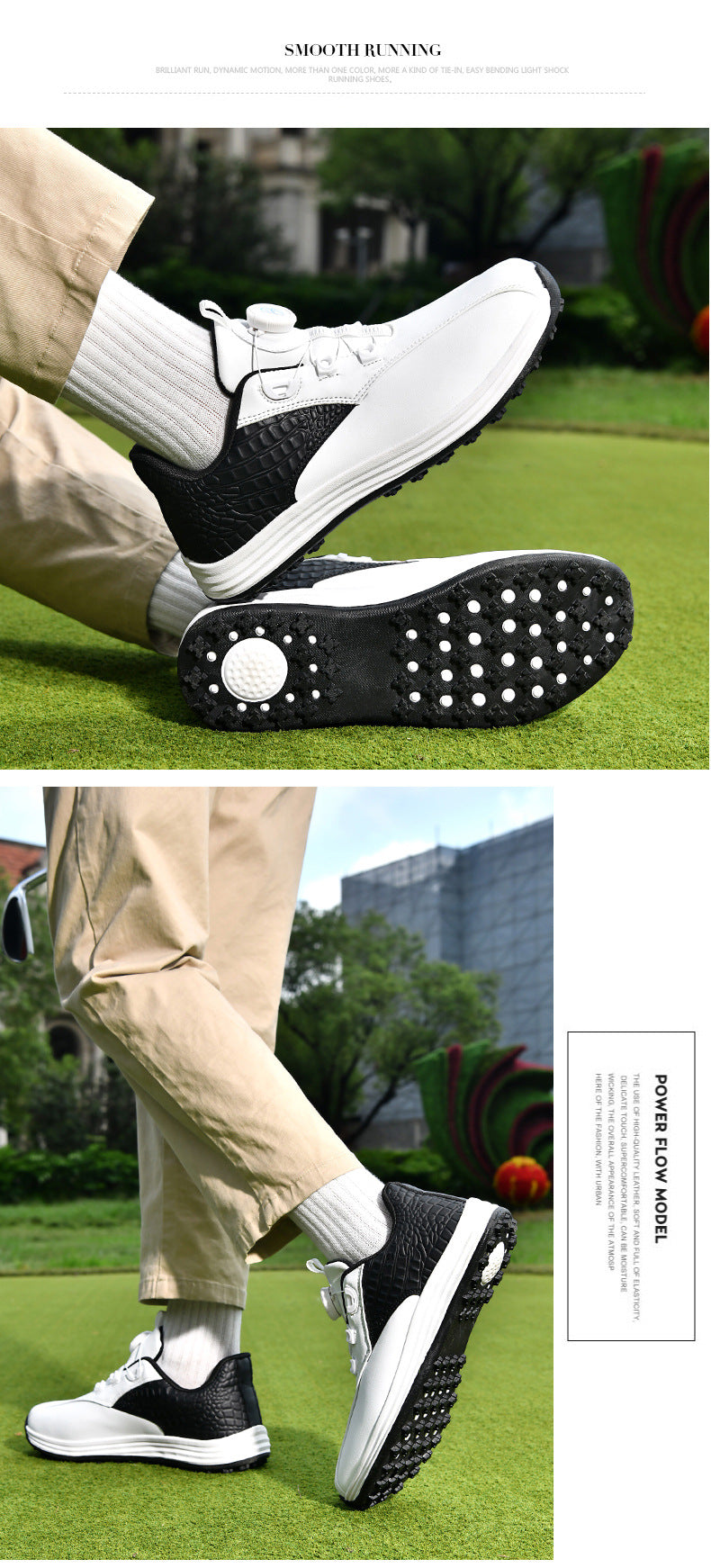 Packard Golf Shoes with Rotating Buckle | Anti-Slip Spiked Golf Madison Trainers | Breathable Microfiber Athletic Boots