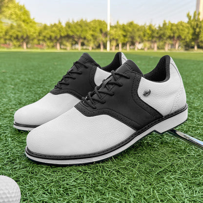 Thestron K05 Men's Brogue Style Golf Shoes | Water-Resistant Leather Spikeless Shoes | Business Casual Golf & Leisure Footwear | K05