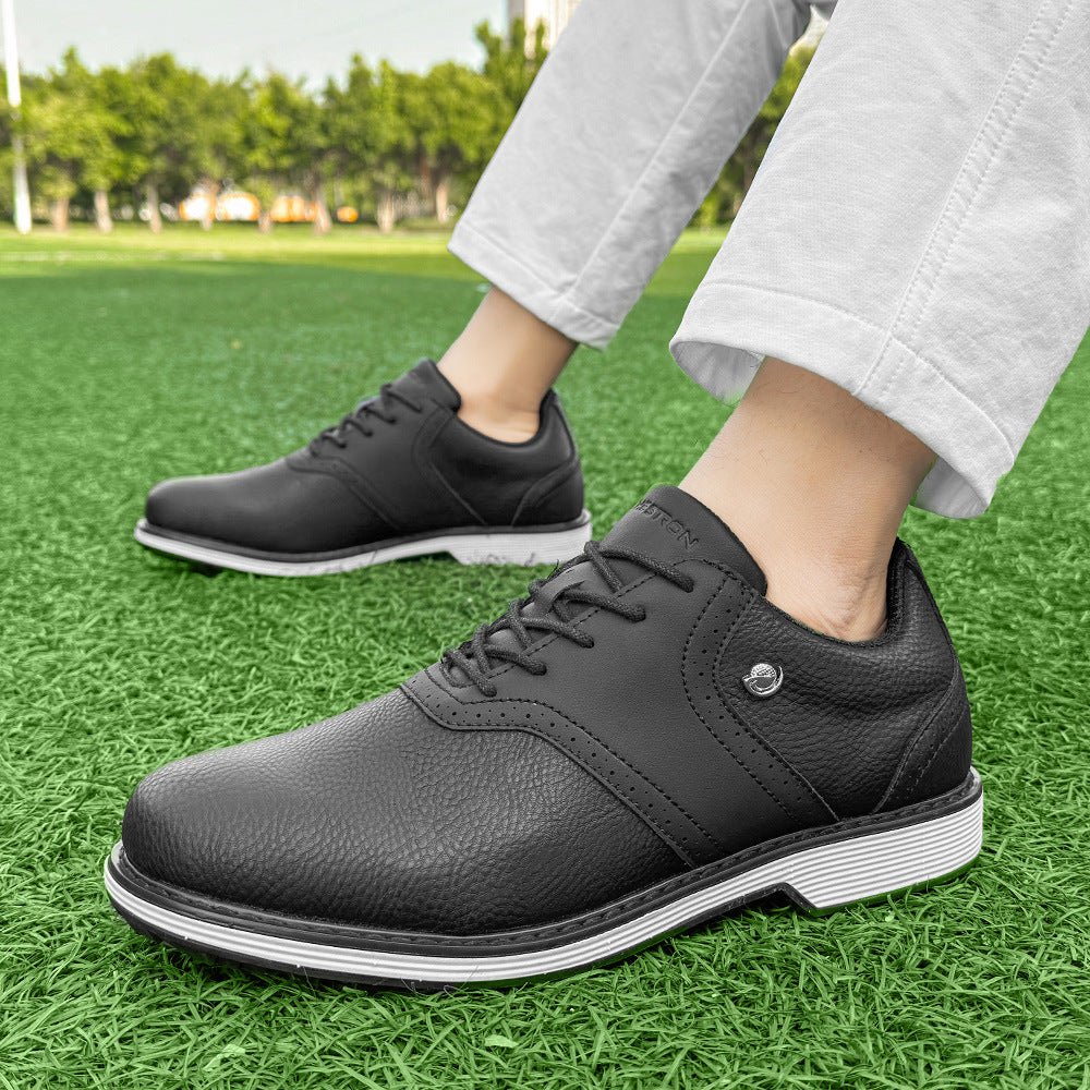 Thestron K05 Men's Brogue Style Golf Shoes | Water-Resistant Leather Spikeless Shoes | Business Casual Golf & Leisure Footwear | K05