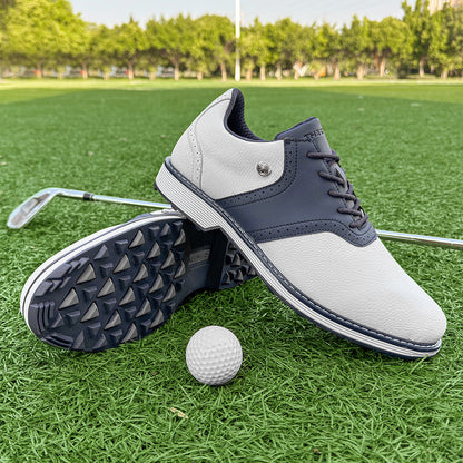 Thestron K05 Men's Brogue Style Golf Shoes | Water-Resistant Leather Spikeless Shoes | Business Casual Golf & Leisure Footwear | K05