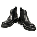 TELUOLU Men's Chelsea Boots | Premium Leather High-Top Boots | Chunky Sole British Retro Ankle Boots | 603-1