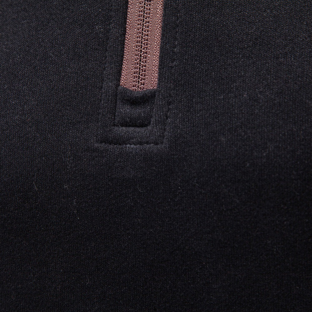 Men's Half-Zip Stand Collar Sweatshirt 2026 Autumn Business Casual Pullover | Slim Fit Cotton-Blend Fleece Top