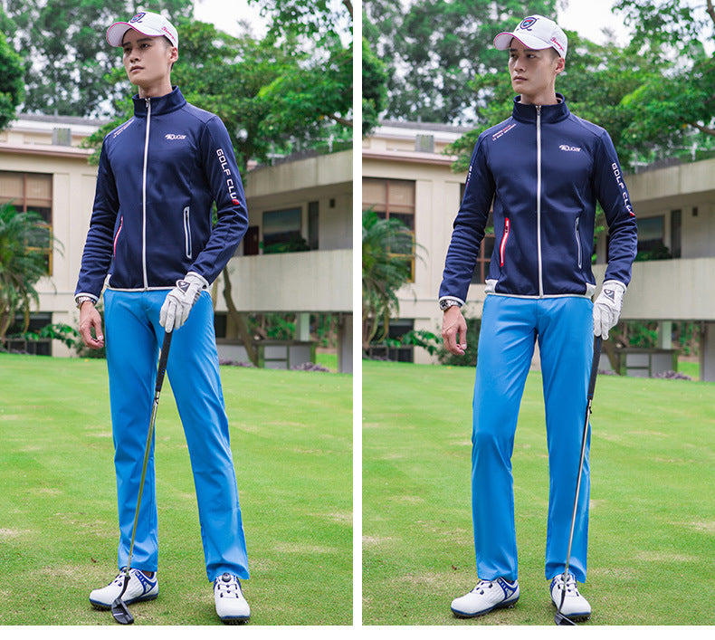 Men's Premium Long Sleeve Golf Jacket Winter Stand Collar Zipper Pullover Water & Wind Resistant Performance Layer