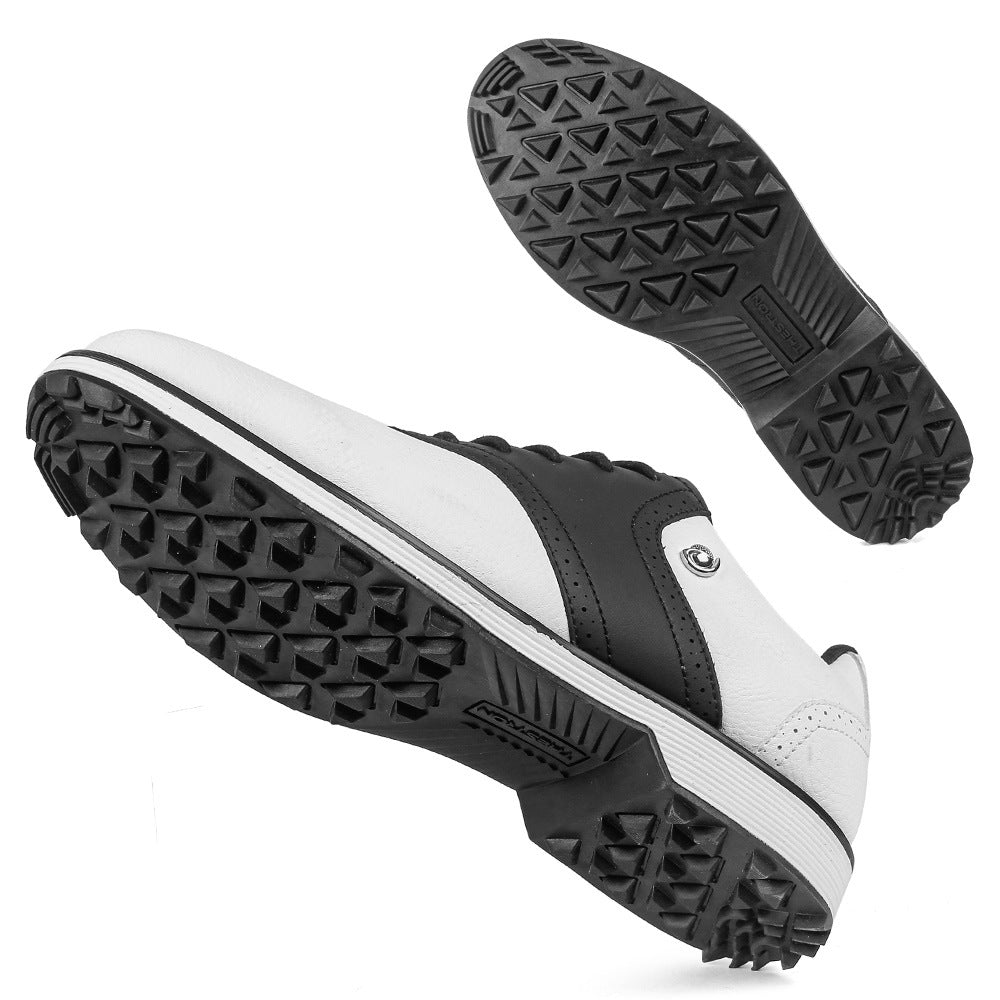 Thestron K05 Men's Brogue Style Golf Shoes | Water-Resistant Leather Spikeless Shoes | Business Casual Golf & Leisure Footwear | K05