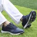 THESTRON Men's Big Size Waterproof Golf Shoes | Spiked Athletic Sneakers Size US 7-15 | T615