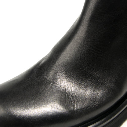 TELUOLU Men's Chelsea Boots | Premium Leather High-Top Boots | Chunky Sole British Retro Ankle Boots | 603-1