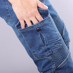 MOTOJSMT Motorcycle Riding Jeans | Casual Cargo Pants with Protective Armor | Zipper Pocket Racing Trousers for Summer | MOTOJSMT
