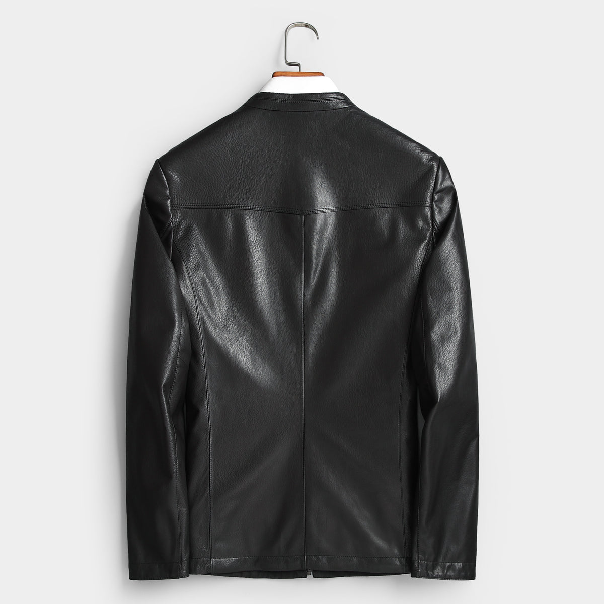 Men’s Genuine Cowhide Leather Jacket | Reversible Fur-Lined Mid-Length Coat | Business Casual Winter Outerwear | 8803