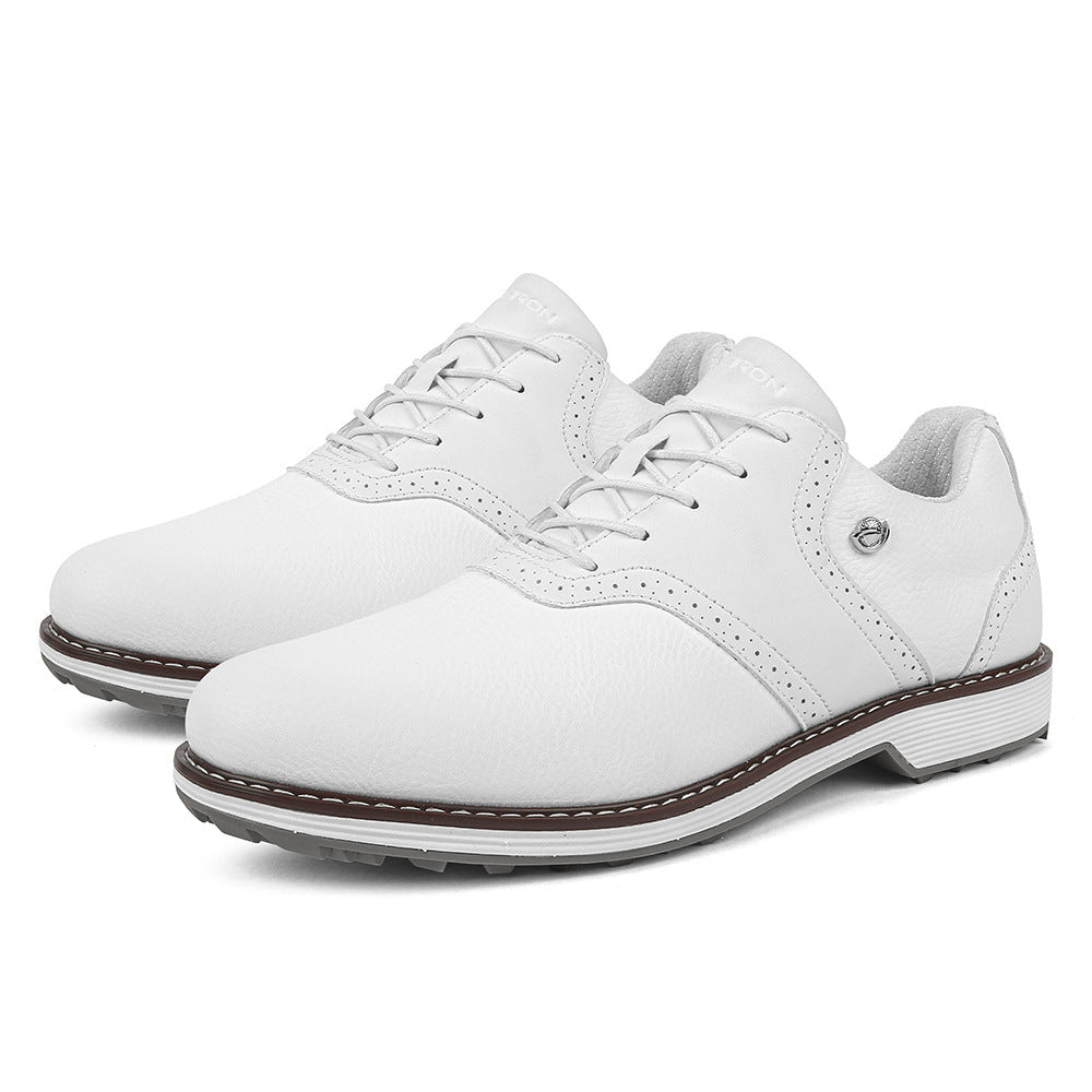 Thestron K05 Men's Brogue Style Golf Shoes | Water-Resistant Leather Spikeless Shoes | Business Casual Golf & Leisure Footwear | K05